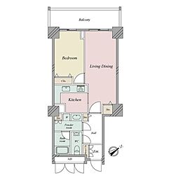 代官山アドレスザ・タワー 1LDKの間取図画像