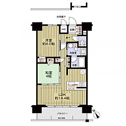 プレサンスジェネ鶴舞 2LDKの間取図画像
