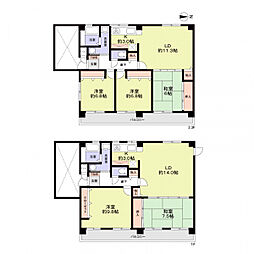 さくらヒルズ 2LDKの間取図画像