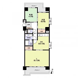 ライオンズマンション新瑞橋第2 2LDKの間取図画像