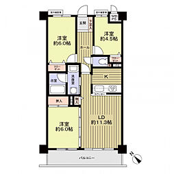 ライオンズマンション安城横山第2 3LDKの間取図画像