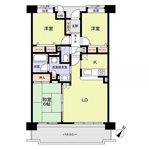 間取り シャトレー刈谷ウイング西館 6階/-