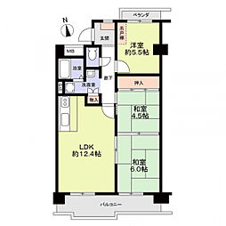 グリーンコーポ東一社A棟 3LDKの間取図画像