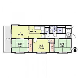 ライオンズマンション本山 3DKの間取図画像