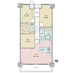 藤和ライブタウン住吉弐番館 3LDKの間取図画像