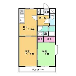 アルカサル 2DKの間取図画像