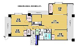 ヒルズ平尾 4LDKの間取図画像