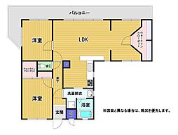 リンデンハイツ西新町 2LDKの間取図画像