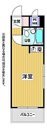 ホワイトパレス北九大前 ワンルームの間取図画像