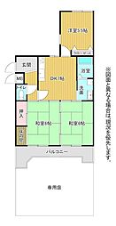 サンライフ大里 3DKの間取図画像