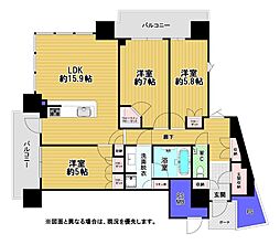 照葉ザ・タワー 3LDKの間取図画像
