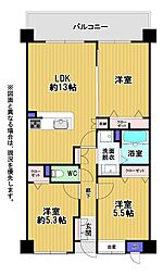 ディアヒルズ小倉井堀けやきが丘弍番館 2SLDKの間取図画像