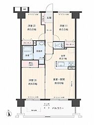 アンピール箱崎東 3LDKの間取図画像