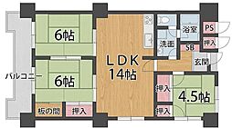 サンライフ三萩野Aの間取図画像