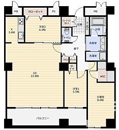 アトモスももち 3LDKの間取図画像