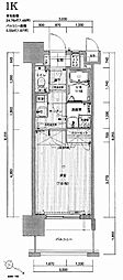 サヴォイル・パシフィーク 1Kの間取図画像