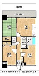 ライオンズマンション城野南 3DKの間取図画像