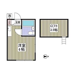 スマイルハウス第6 ワンルームの間取図画像
