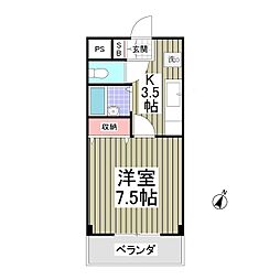 ヴェガ 1Kの間取図画像
