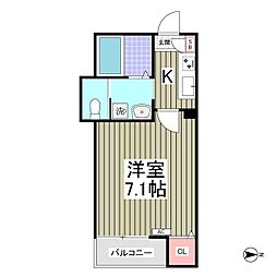 シャトレ新江古田 1Kの間取図画像