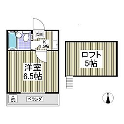クリアス北坂戸D 1Kの間取図画像