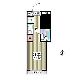 ペアハイツ世田谷 ワンルームの間取図画像