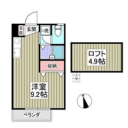 フロンティア1A ワンルームの間取図画像