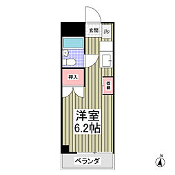 グロリアマンション ワンルームの間取図画像