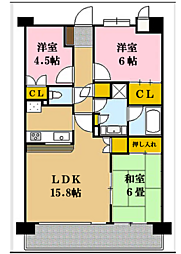 ルリエ大船 3階3LDKの間取り