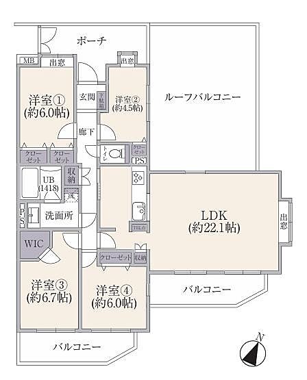 4LDK 間取り