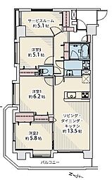 ドメス登戸新町 3SLDKの間取図画像