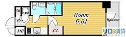 エスリード大阪シティノース 1Kの間取図画像