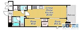 リビオメゾン新大阪 2LDKの間取図画像