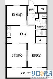 パークロッジ 3DKの間取図画像