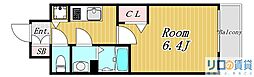 メインステージ新大阪 1Kの間取図画像