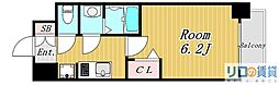 スプランディッド新大阪WEST 1Kの間取図画像