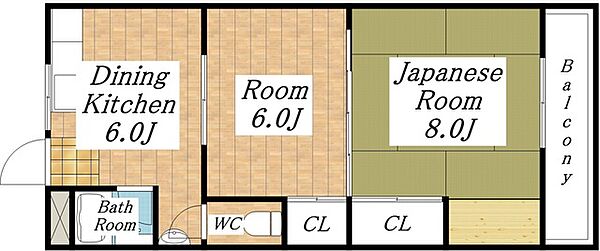 三伸マンション 402｜大阪府大阪市生野区中川4丁目(賃貸マンション2DK・4階・37.82㎡)の写真 その2