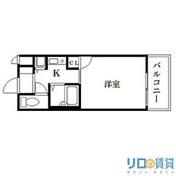 CityLifeプレサンス新大阪 6階1Kの間取り