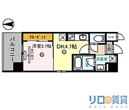 EL-Sia Shin-Osaka 6階1DKの間取り