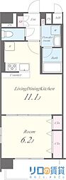BRIGHT CUBE 2階1LDKの間取り