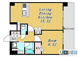 プレサンス東淀川駅前プローシェ 15階1LDKの間取り