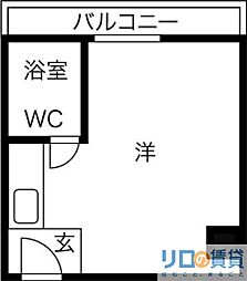 かねまつ東三国マンション北棟 ワンルームの間取図画像