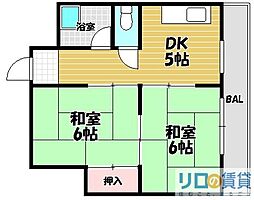サンヒルズ 2DKの間取図画像