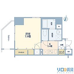 クリスタルグランツ新大阪 1Kの間取図画像