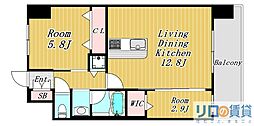 スプランディッドライズ新大阪ノース 1SLDKの間取図画像
