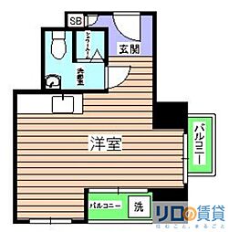 大京ビルマンション新大阪 ワンルームの間取図画像