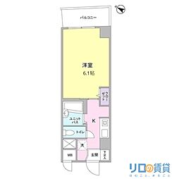 グランドーム国際 1Kの間取図画像