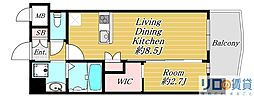 大阪市淀川区東三国2丁目マンション 1LDKの間取図画像