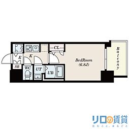 S-RESIDENCE上新庄ascent 1Kの間取図画像