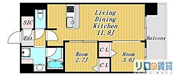 大阪市淀川区西宮原2丁目マンション 2LDKの間取図画像
